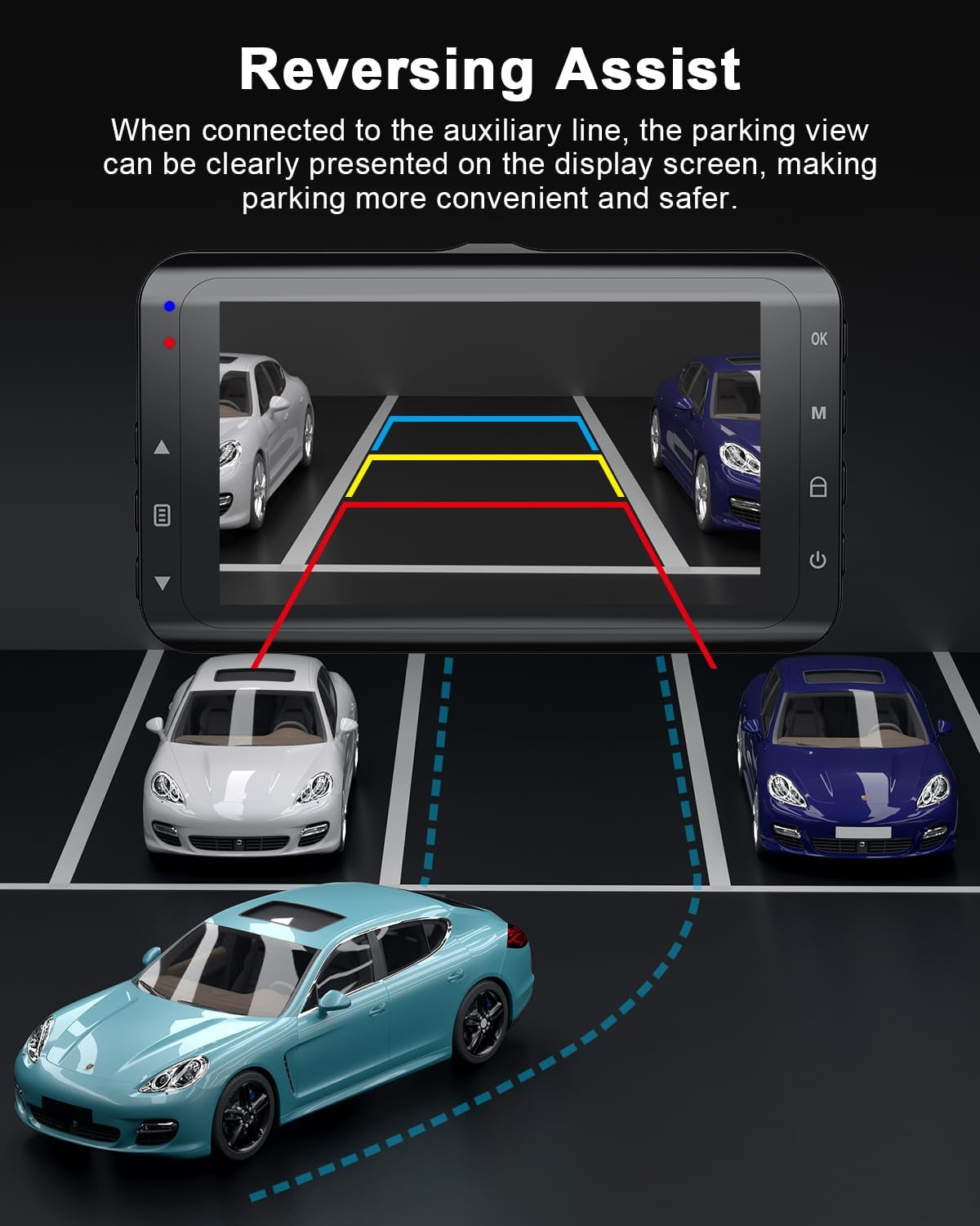 Dash Cam Front and Rear Camera, 4K+1080P Dual Dashcams for Cars with 64GB SD Card, 3.0" IPS Dashcam with Reverse Assist, App Control, 24H Parking Mode, Super Night Vision, Support Max 256GB