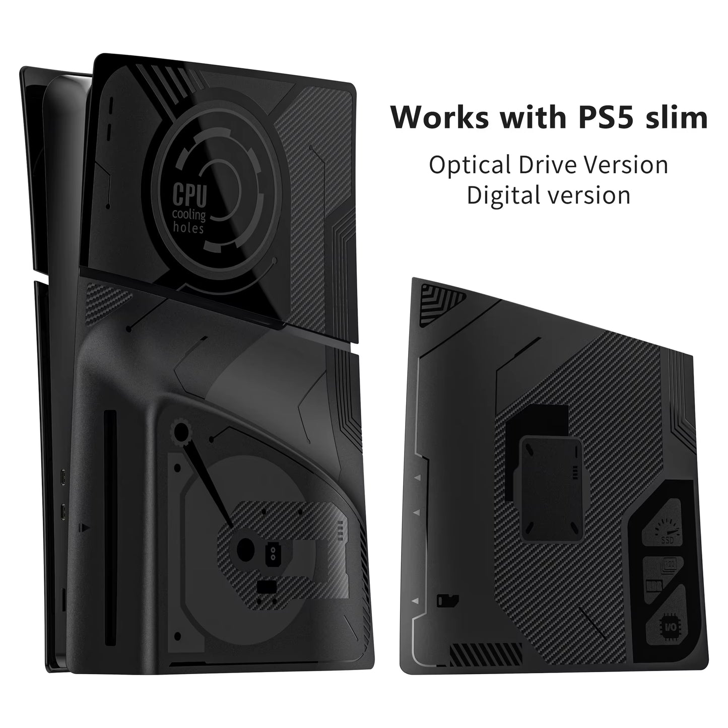 Console Case for PS5 Slim Disc Edition Version Hard Faceplate Transparent Protector Console Protective Face Shell Accessories