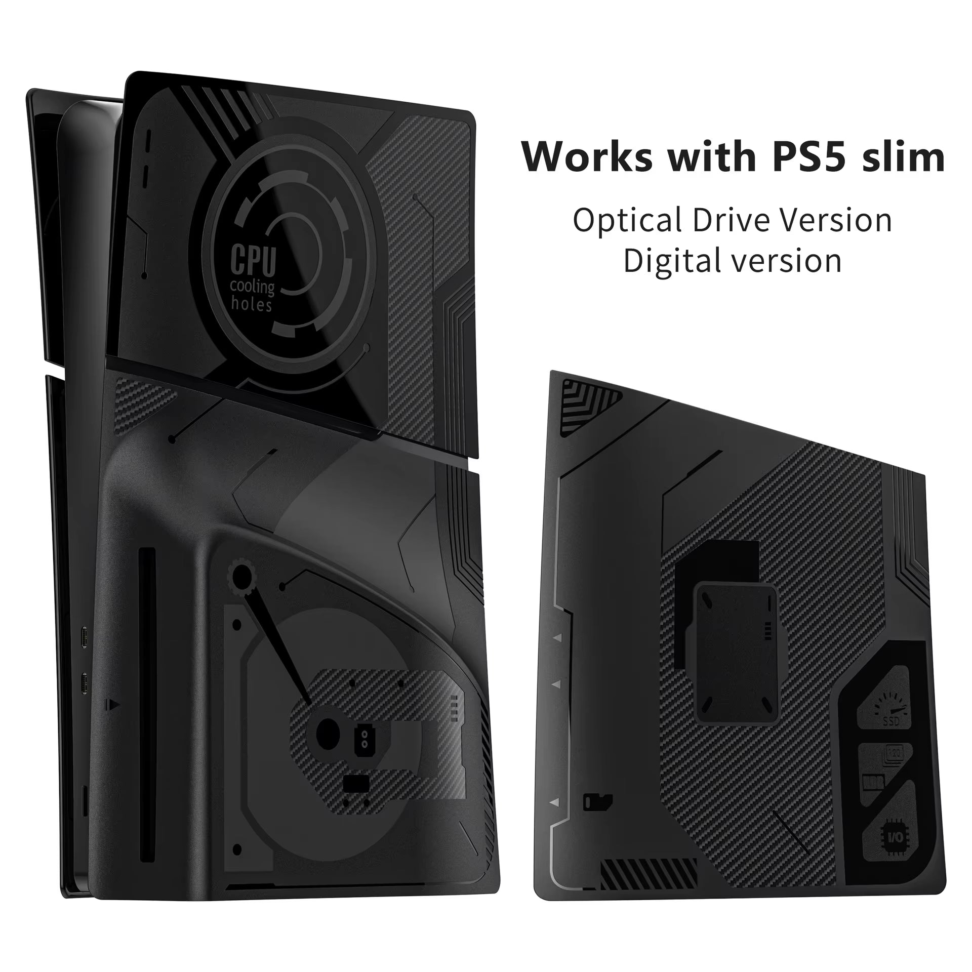 Console Case for PS5 Slim Disc Edition Version Hard Faceplate Transparent Protector Console Protective Face Shell Accessories