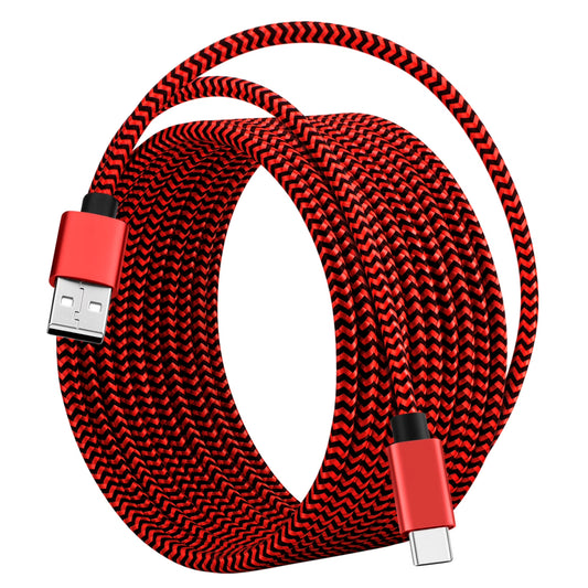 USB Type C Cable 3A Fast Charge Cord 15FT,  Quick Sync Charging USB a to USB C Charger Cable Compatible with Galaxy S22/S22+/S22 Ultra,Galaxy S21 S20 Note Pixel PS5, Red
