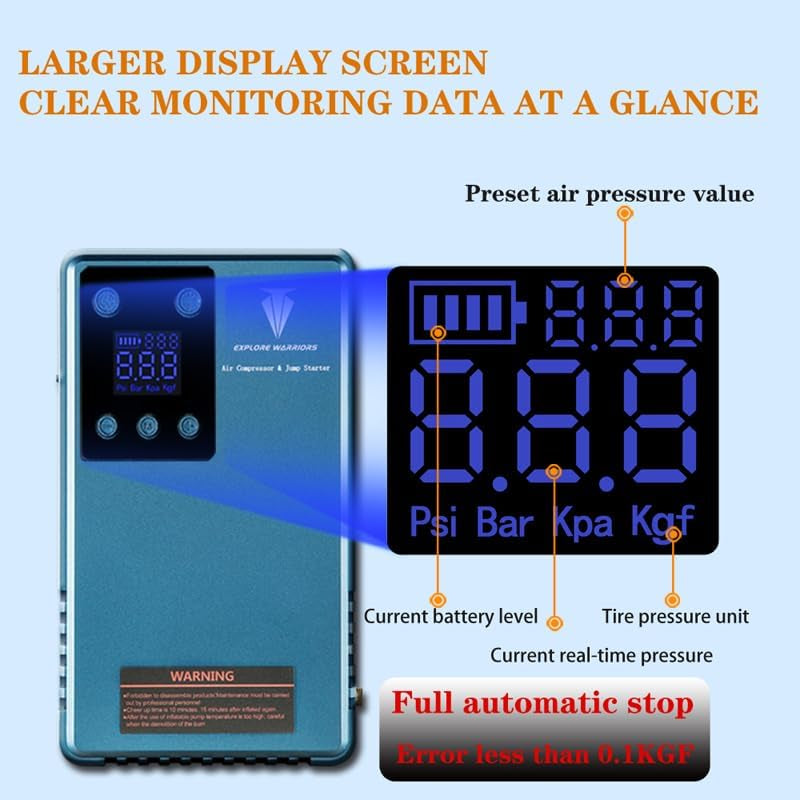 12V Car Multifunction Tire Air Compressor with Jump Starter