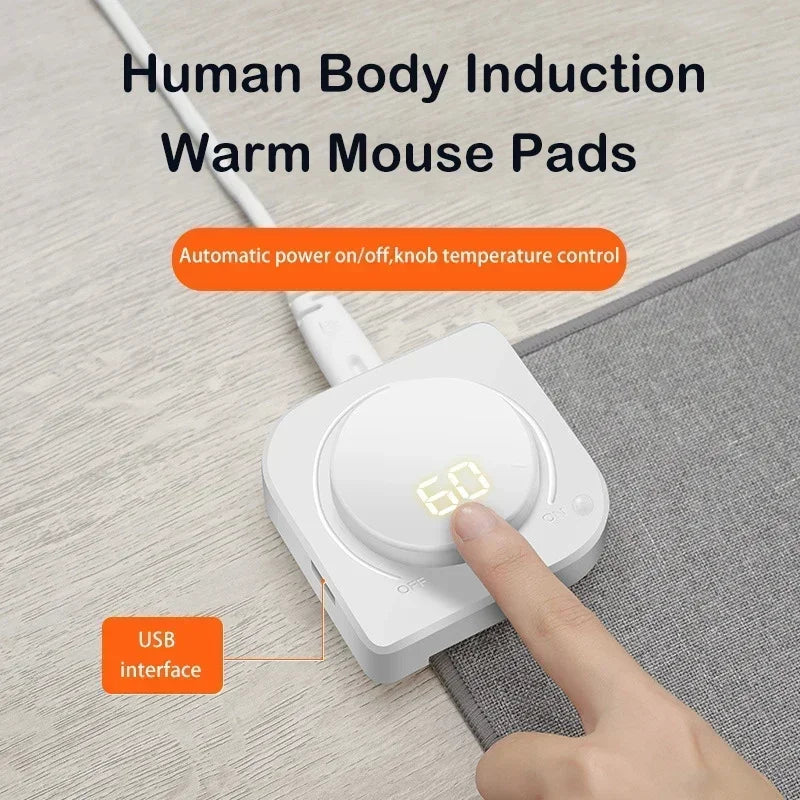 Intelligent Electric Heating Mouse Pad Winter Hand Warmer Computer Desk Heated Mat Office Desk Warming Pad Keyboard Table Mat