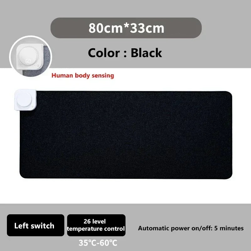 Intelligent Electric Heating Mouse Pad Winter Hand Warmer Computer Desk Heated Mat Office Desk Warming Pad Keyboard Table Mat